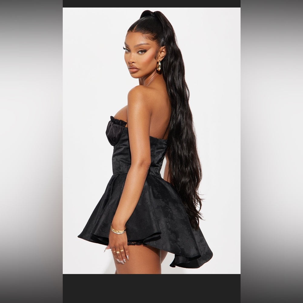 Beau Satin Corset Bloomer Mini Dress - Black with bloomers
Fashion nova xs